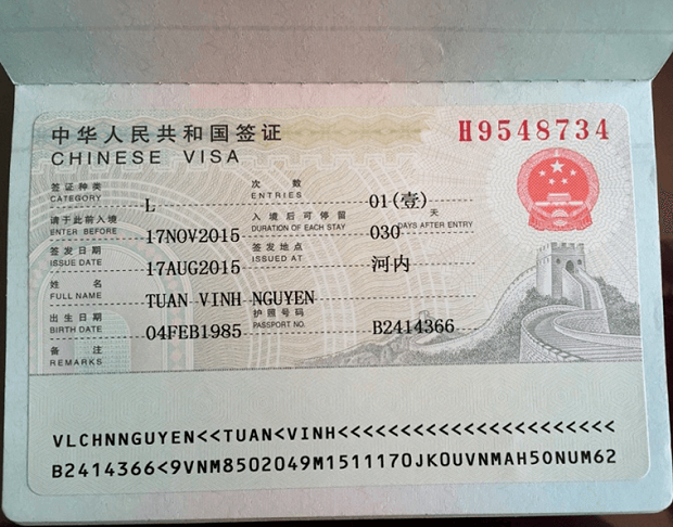 Visa Trung Quốc